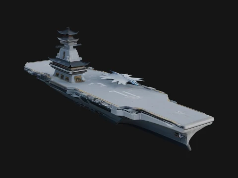 Sci Fi Warship Model Design 6 - 3D Print Model Modello di stampa 3D