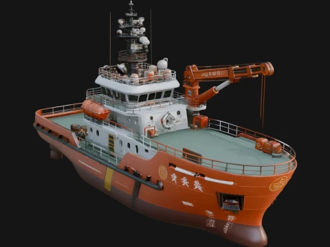 Offshore Supply Ship Model Design 3 - 3D Print Model 3D Baskı Modeli