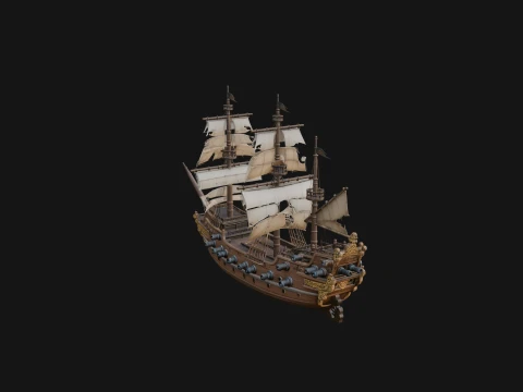 Tall Sailing Ship Model Design 16 - 3D Print Model 3D printmodel