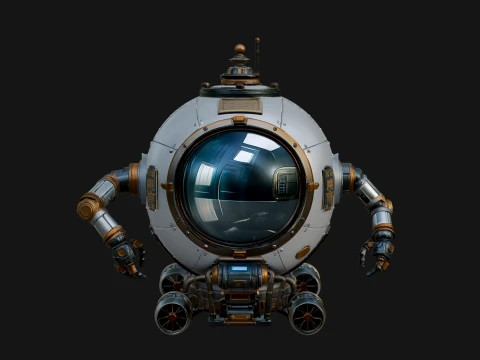 Steampunk Submersible Model Design 25 - 3D Print Model 3D Print Model