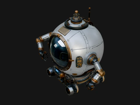 Steampunk Submersible Model Design 25 - 3D Print Model 3D Print Model