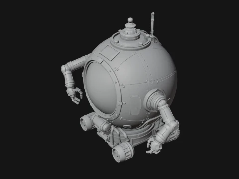 Steampunk Submersible Model Design 25 - 3D Print Model 3D Print Model