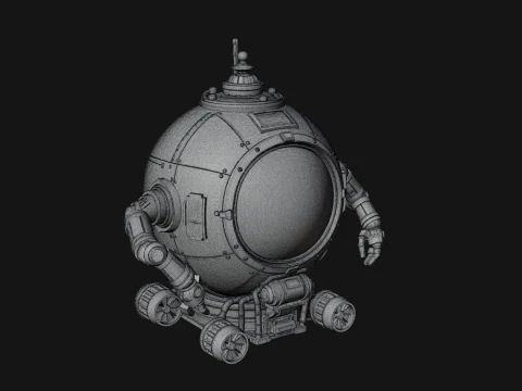 Steampunk Submersible Model Design 25 - 3D Print Model 3D Print Model