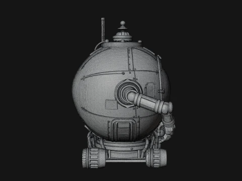 Steampunk Submersible Model Design 25 - 3D Print Model 3D Print Model
