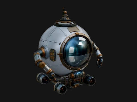 Steampunk Submersible Model Design 25 - 3D Print Model 3D Принт Модель
