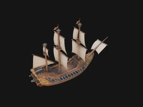 Tall Sailing Ship Model Design 17 - 3D Print Model 3D printmodel