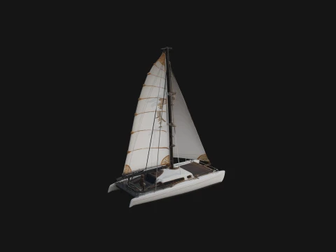 Catamaran Yacht Model Design 14 - 3D Print Model Modelo de impresión 3D