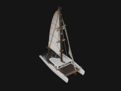 Catamaran Yacht Model Design 14 - 3D Print Model 3D Принт Модель