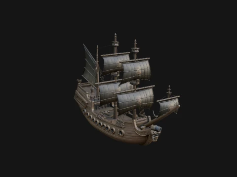 Tall Sailing Ship Model Design 18 - 3D Print Model 3D printmodel