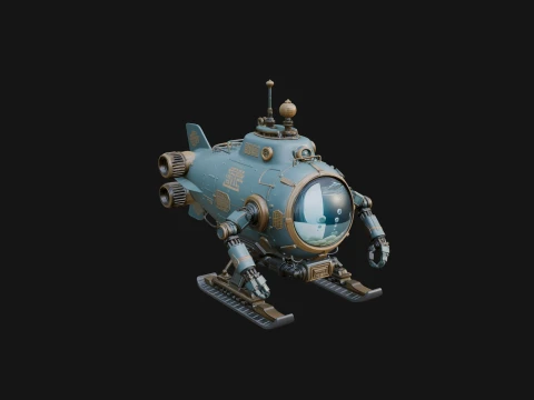 Steampunk Submersible Model Design 26 - 3D Print Model 3D Print Model
