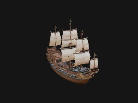 Tall Sailing Ship Model Design 19 - 3D Print Model 3D printmodel