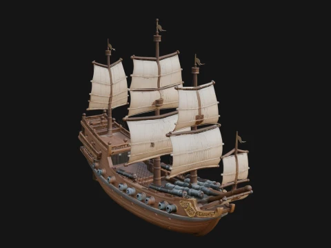 Tall Sailing Ship Model Design 19 - 3D Print Model Model do druku 3D