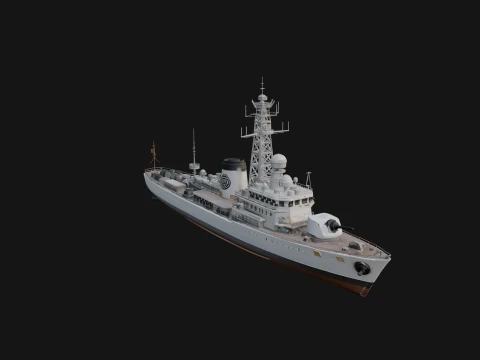 Naval Destroyer Model Design 12 - 3D Print Model Modello di stampa 3D