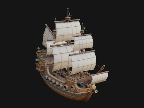 Tall Sailing Ship Model Design 20 - 3D Print Model Model do druku 3D