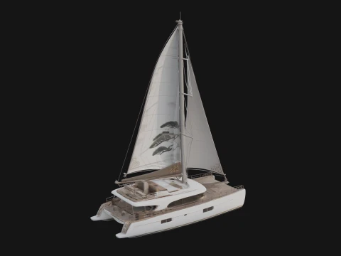 Catamaran Yacht Model Design 15 - 3D Print Model Modèles 3D en vedette