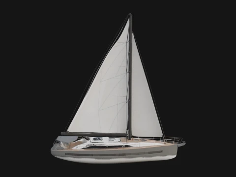 Sailing Yacht Model Design 6 - 3D Print Model Modèles 3D en vedette