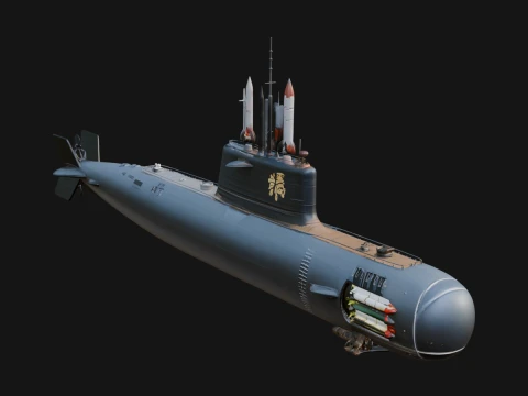 Military Submarine Model Design 31 - 3D Print Model Modelo de impresión 3D