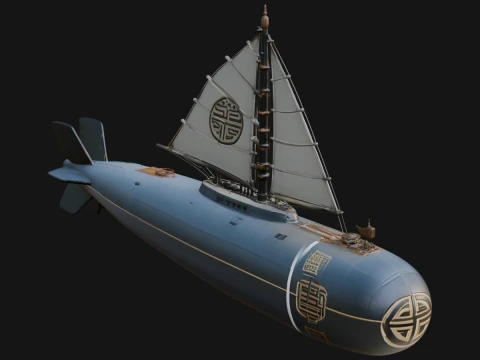Military Submarine Model Design 32 - 3D Print Model Modelo de impresión 3D