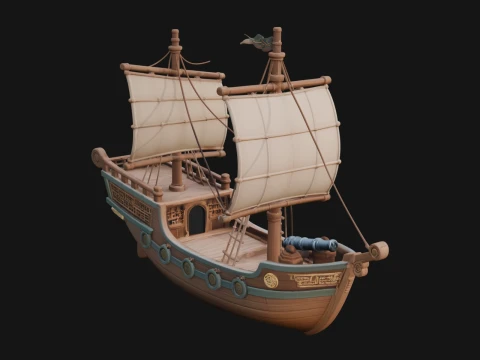 Chinese Junk Ship Model Design 18 - 3D Print Model 3D Принт Модель