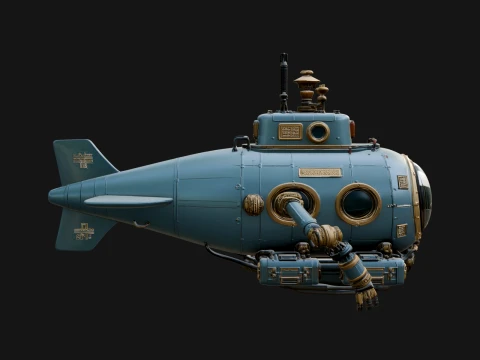 Steampunk Submersible Model Design 30 - 3D Print Model 3D Принт Модель