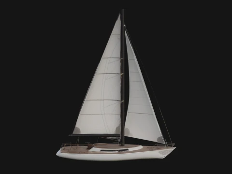 Sailing Yacht Model Design 7 - 3D Print Model Modèles 3D en vedette
