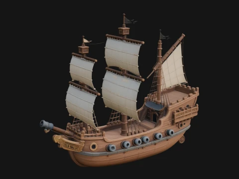 Tall Sailing Ship Model Design 22 - 3D Print Model Model do druku 3D