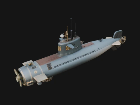 Military Submarine Model Design 33 - 3D Print Model Modelo de impresión 3D