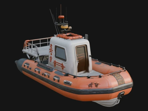 Rescue Boat Model Design 9 - 3D Print Model Modèles 3D en vedette