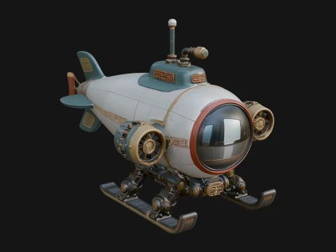 Steampunk Submersible Model Design 34 - 3D Print Model 3D Принт Модель