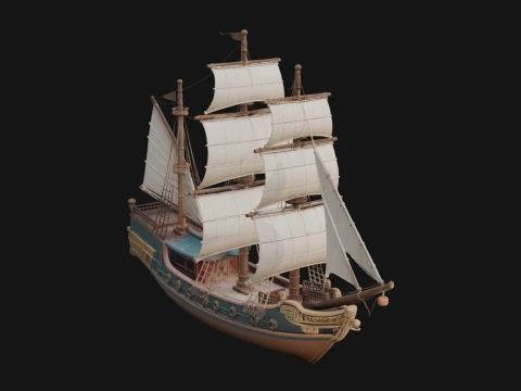 Tall Sailing Ship Model Design 26 - 3D Print Model Model do druku 3D