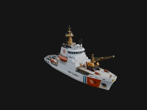 Coast Guard Cutter Model Design 7 - 3D Print Model Modello di stampa 3D
