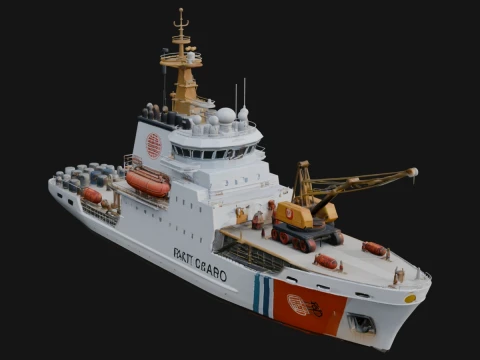Coast Guard Cutter Model Design 7 - 3D Print Model 3D Baskı Modeli
