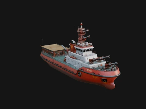 Harbour Tugboat Model Design 15 - 3D Print Model Modello di stampa 3D