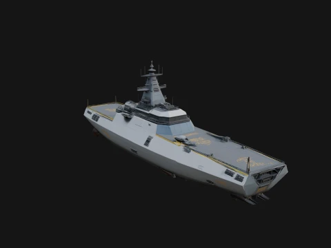 Naval Destroyer Model Design 17 - 3D Print Model Modello di stampa 3D