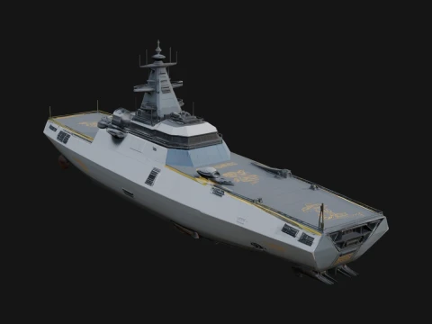 Naval Destroyer Model Design 17 - 3D Print Model 3D Baskı Modeli