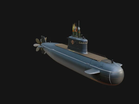 Military Submarine Model Design 34 - 3D Print Model Modello di stampa 3D