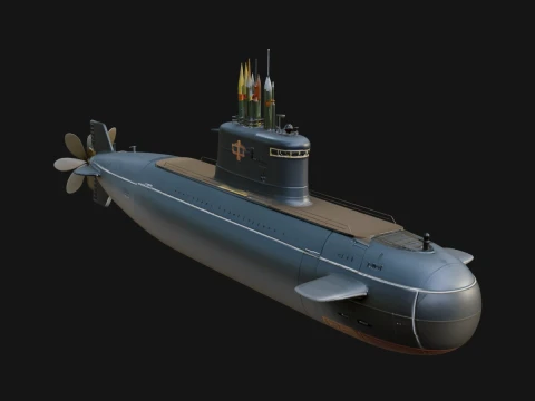 Military Submarine Model Design 34 - 3D Print Model Modelo de impresión 3D