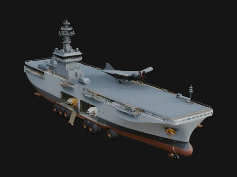 Aircraft Carrier Model Design 15 - 3D Print Model Modèles 3D en vedette
