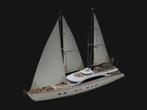 Sailing Yacht Model Design 9 - 3D Print Model Modèles 3D en vedette