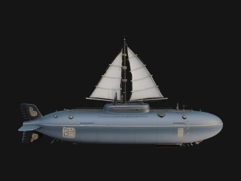 Military Submarine Model Design 35 - 3D Print Model Modelo de impresión 3D