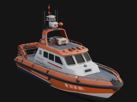 Rescue Boat Model Design 10 - 3D Print Model Modèles 3D en vedette
