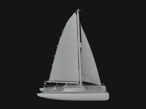 Catamaran Yacht Model Design 18 - 3D Print Model 3D printmodel