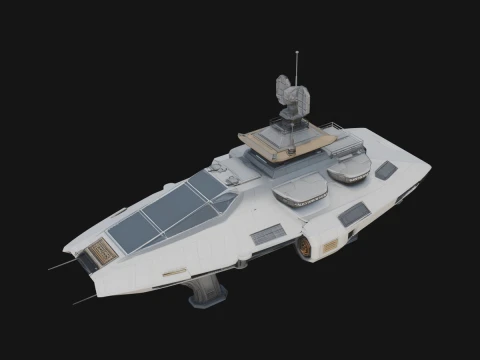 Sci Fi Patrol Boat Model Design 4 - 3D Print Model 3Dプリントモデル