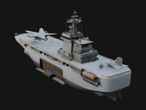 Aircraft Carrier Model Design 16 - 3D Print Model Modèles 3D en vedette