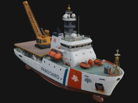 Coast Guard Cutter Model Design 8 - 3D Print Model 3D Baskı Modeli