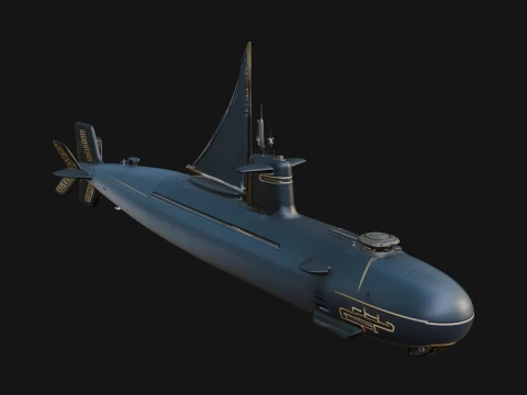 Military Submarine Model Design 40 - 3D Print Model Modelo de impresión 3D