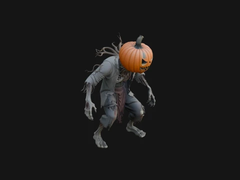 Pumpkin Scarecrow Statue Design 11 - 3D Print Model 3D Print Model