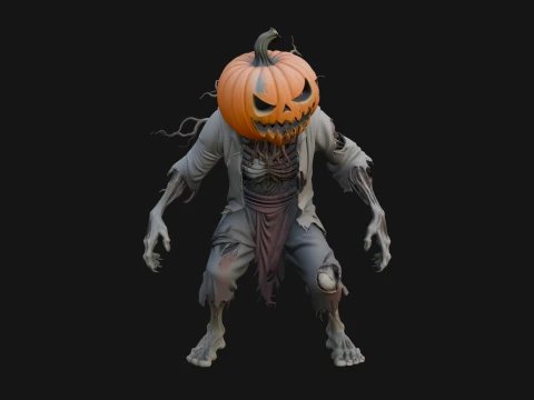 Pumpkin Scarecrow Statue Design 11 - 3D Print Model 3D Print Model