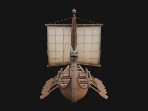 Viking Longship Model Design 1 - 3D Print Model 3D Druckmodell