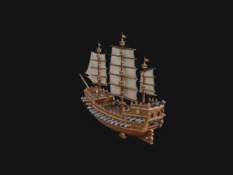 Tall Sailing Ship Model Design 28 - 3D Print Model 3D printmodel